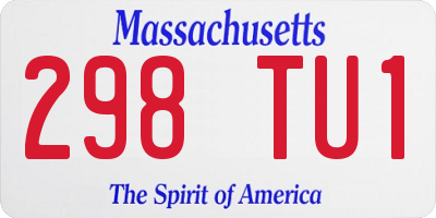 MA license plate 298TU1