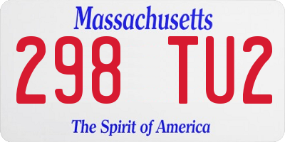 MA license plate 298TU2