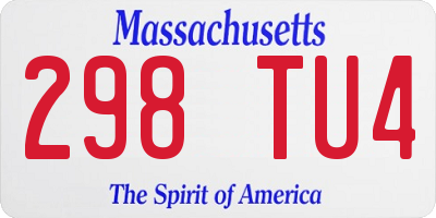 MA license plate 298TU4