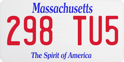 MA license plate 298TU5