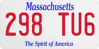 MA license plate 298TU6