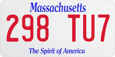 MA license plate 298TU7