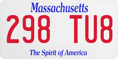 MA license plate 298TU8