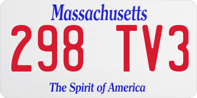 MA license plate 298TV3