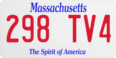 MA license plate 298TV4