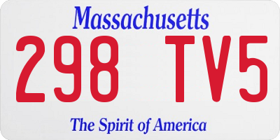 MA license plate 298TV5