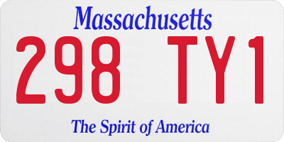 MA license plate 298TY1