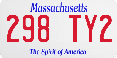 MA license plate 298TY2