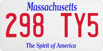 MA license plate 298TY5