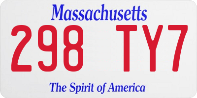 MA license plate 298TY7