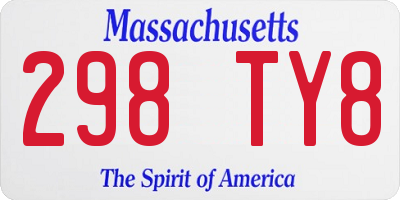 MA license plate 298TY8