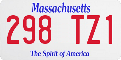 MA license plate 298TZ1