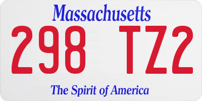 MA license plate 298TZ2