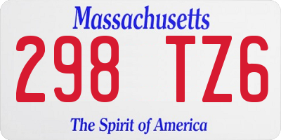 MA license plate 298TZ6