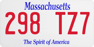 MA license plate 298TZ7