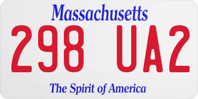MA license plate 298UA2