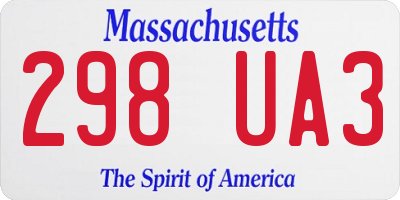 MA license plate 298UA3