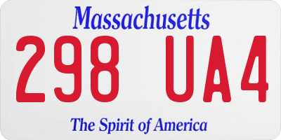 MA license plate 298UA4