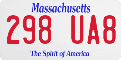 MA license plate 298UA8