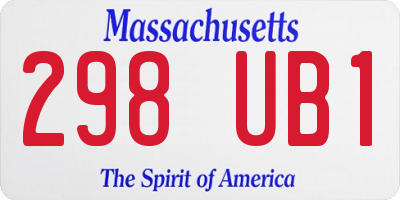 MA license plate 298UB1