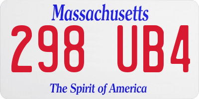 MA license plate 298UB4