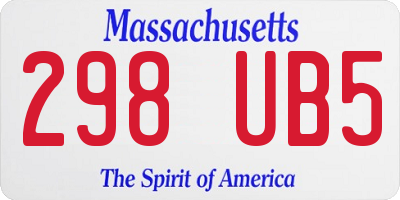 MA license plate 298UB5