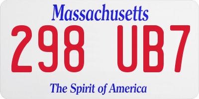 MA license plate 298UB7