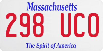MA license plate 298UC0