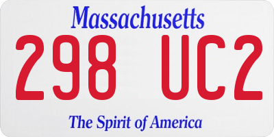 MA license plate 298UC2