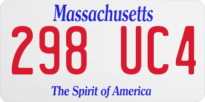 MA license plate 298UC4