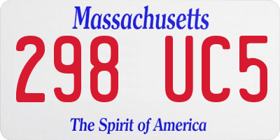 MA license plate 298UC5