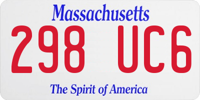 MA license plate 298UC6