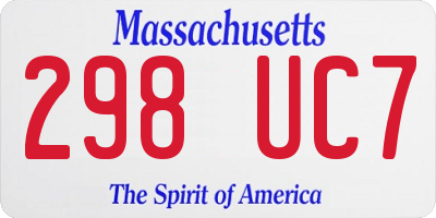MA license plate 298UC7