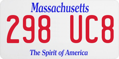 MA license plate 298UC8