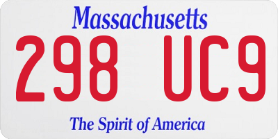 MA license plate 298UC9