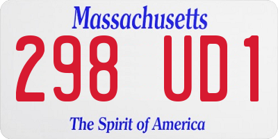 MA license plate 298UD1
