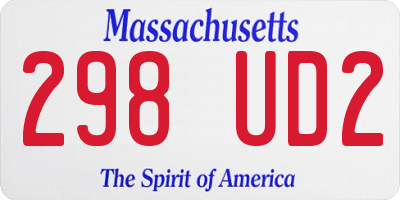 MA license plate 298UD2