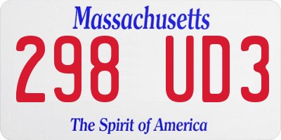 MA license plate 298UD3
