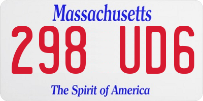 MA license plate 298UD6