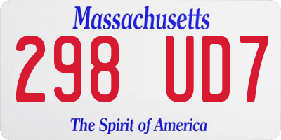 MA license plate 298UD7