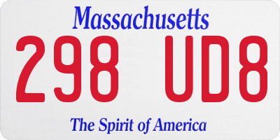 MA license plate 298UD8