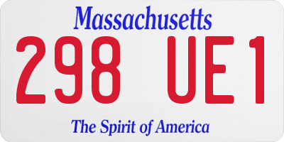 MA license plate 298UE1