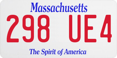 MA license plate 298UE4