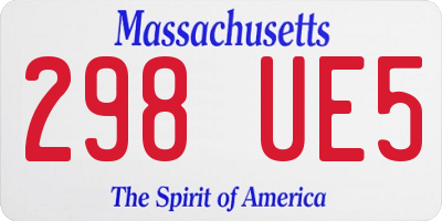 MA license plate 298UE5
