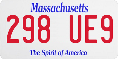 MA license plate 298UE9