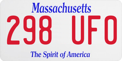 MA license plate 298UF0