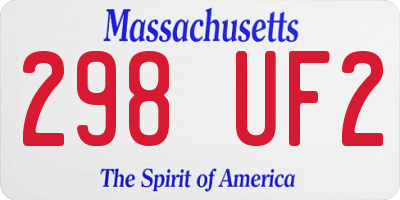MA license plate 298UF2
