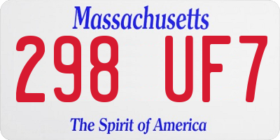 MA license plate 298UF7
