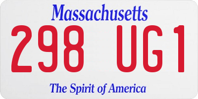 MA license plate 298UG1