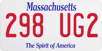 MA license plate 298UG2